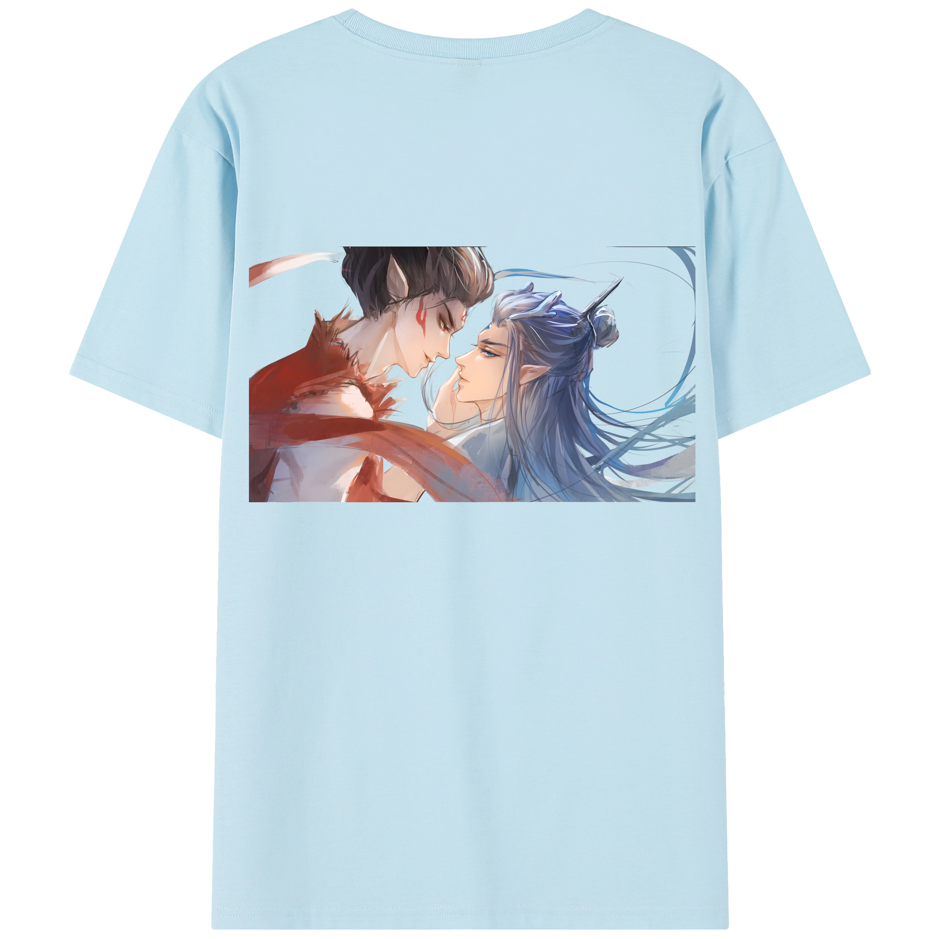 （画像用） Ne Zha 2 ナタ 魔童の大暴れ 綿100％半袖Tシャツ（背面プリント）